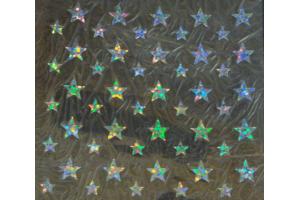 50 Buegelpailletten Sterne Mix holo hellblau